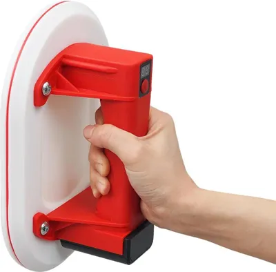 Image de Ventouse électrique - Capacité de levage de 300 kg - Autonomie de 72 h - Pour carrelage/pierre/verre/métal - Rouge