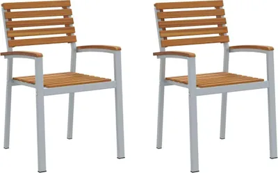 Produktbild von vidaXL Gartenstuhl 2 pcs Braun 56 x 57 x 87 cm Massivholz Akazie