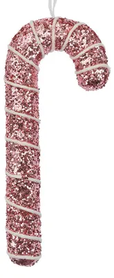 Productafbeelding van Clayre & Eef kerstornament, suikerstok, 7x2x17 cm, roze, kunststof