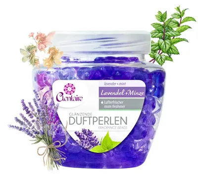 Produktbild von CLENTAIRE Duftperlen Lavendel + Minze 200g Gel Lufterfrischer in Kugeln