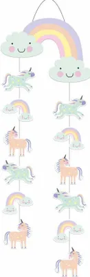 Produktbild von Folat Hängedeko Unicorn Glady Einhorn Regenbogen beidseitig bedruckt 30x85cm