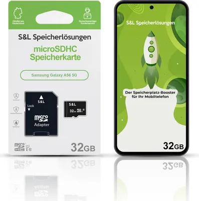 Produktbild von microSD Speicherkarte S&L für Samsung Galaxy A56 5G - Speicherkapazität: 32 GB