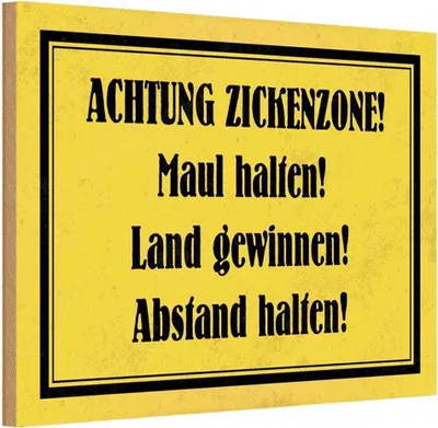 Produktbild von vianmo Holzschild 12x18 cm Achtung Zickenzone Warnschild Hinweisschild