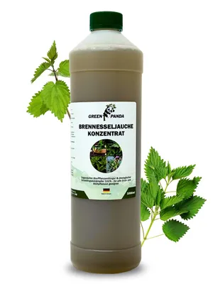 Produktbild von GreenPanda Brennnessel Jauche 1 Liter - Brennnessel Sud - Pflanzenstärkungsmittel - Biodünger flüssig - Garten-Pflanzendünger - Brennnesseljauche