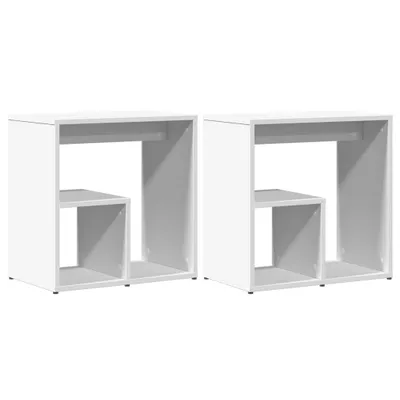 Obrázek produktu pro vidaXL Postranní stolky 2 ks. Bílé 50x30x50 cm Materiál na bázi dřeva