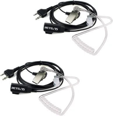Produktbild von Retevis Funkgeräte Headset 2 Pin Kompatibel mit Walkie Talkie Midland G7 G9 G6 GXT250 GXT325 GXT550 GXT650 LXT80 LXT112 Alan39 Alan507 Funkgeräte Covert Akustische Rohr Ohrhörer Kopfhörer (2 STK.)