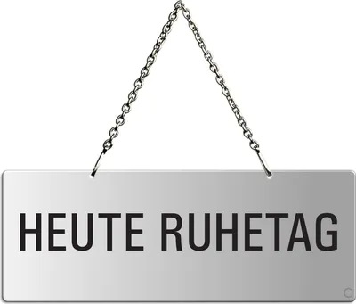Produktbild von Hängeschild Heute Ruhetag | Text einseitig | 175x65 mm