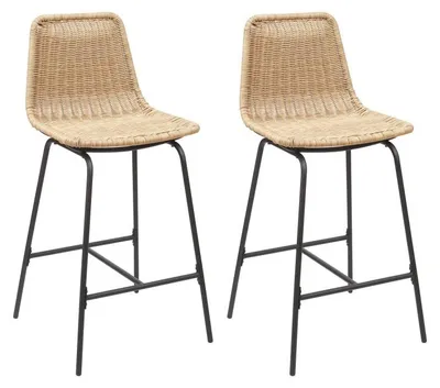 Immagine prodotto di Set di sgabelli in metallo con seduta in rattan 65 cm KUTA