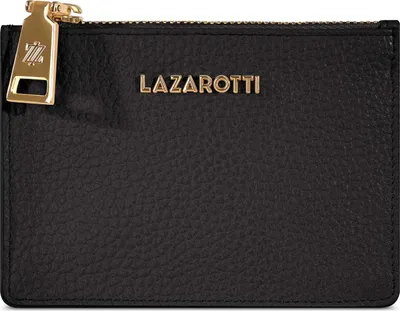 Produktbild von Lazarotti Kartenhalter Bologna Leather Zip Etui 4 Card Slots Black schwarz