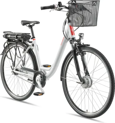Produktbild von Telefunken E-Bike RC 657 Damen 28 Zoll, Elektrofahrrad Alu in Weiß, 7-GG-Shimano Nabenschaltung, mit Fahrradkorb, Farbe Weiß
