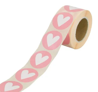 Immagine prodotto di Adesivo "Cuore bianco", rotondo, diametro 35 mm, bianco, in carta - confezione da 500 adesivi in dispenser