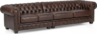 Produktbild von Sofa Chesterfield 5-Sitzer Echtleder braun