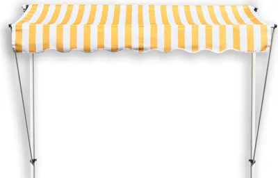 Produktbild von Grasekamp Klemmmarkise Ontario 200x130cm Gelb/Weiß Balkonmarkise höhenverstellbar von 200cm-320cm