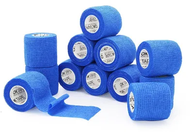 Zdjęcie produktu dla Samoprzylepne bandaże, 12 rolek, 5 cm x 4,5 m, kolor niebieski