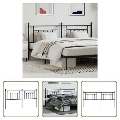 Produktbild von The Living Store Kopfteil Metall Schwarz 193 cm
