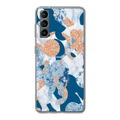 Produktbild von MuchoWow® Handyhülle Schutzhülle Hülle für Samsung Galaxy S21 Marmor - Geometrische Formen - Glitter Silikon Softcase Handy Hülle - Softcase