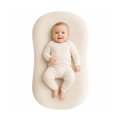Produktbild von Babynest, Bequem Babybett, Weich Atmungsaktiv Babynestchen für 1-6 Monate Babys, Größe: 75x49cm, Beige
