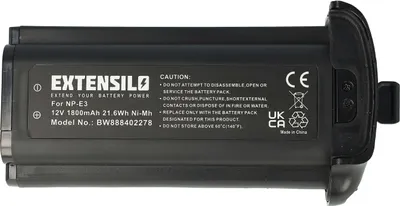 Produktbild von EXTENSILO Akku kompatibel mit Canon EOS 1Ds Mark II, 1D Mark II N, 1D, 1D Mark II, 1Ds Kamera (1800 mAh, 12 V, NiMH)