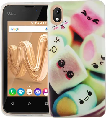 Produktbild von Handy Hülle für Wiko Sunny Max Cover Case Schutz Tasche Motiv Slim Silikon TPU Schriftzug Marshmallows