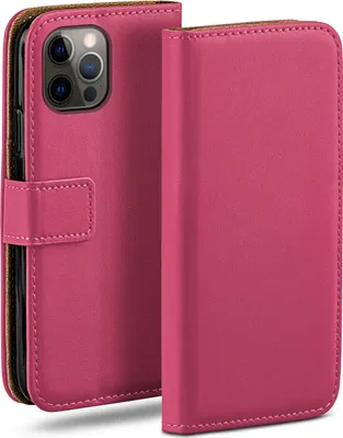 Produktbild von moex® Book Case kompatibel mit Apple iPhone 12 Pro Max - Hülle 360 Grad klappbar, Pink