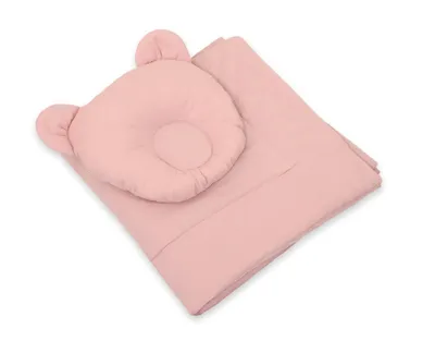 Produktbild von Babybettwäsche mit Füllung, Bettdecke und Kissen in Teddybärform - 2-teiliges Set - Altrosa