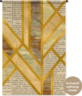 Produktbild von MuchoWow® Wandteppich Wandbehang Marmor - Vintage - Gold 120x180 cm Tapisserie Dekoration Wandtuch - Schlafzimmer - Dekorationen für das Haus