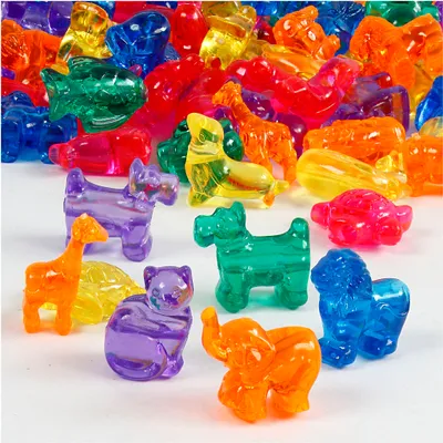 Produktbild von Creativ Company Figurenperlen, Größe 25 mm, Lochgröße 4 mm, ca. 220 Stück, verschiedene Farben, 700 ml 1 Karton