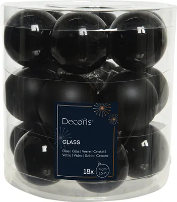Produktbild von Weihnachtskugeln Glas 4cm 18 Stück - Schwarz