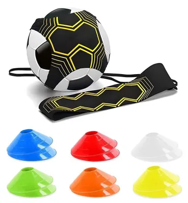 Produktbild von Fußball-Trainingsset mit Schusstrainer und 12 Hütchen