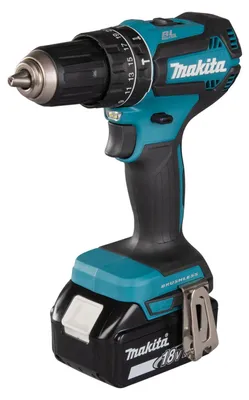 Produktbild von Makita Akku-Schlagbohrschrauber 18V / 5,0 Ah, 2 Akkus + Ladegerät im MAKPAC DHP485RTJ