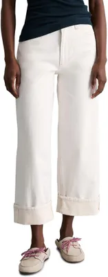 Productafbeelding van Marc O'Polo denim dames jeans, cropped model, wijde pasvorm, wit (White Multi 02), maat 32W/3