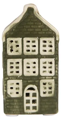 Produktbild von Clayre & Eef Dekoratives Haus mit LED Haus 4x4x8 cm Grün Keramik