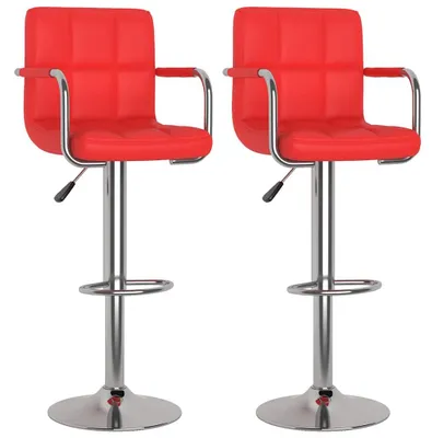 Produktbild von vidaXL Barhocker 2 Stk. Rot Kunstleder
