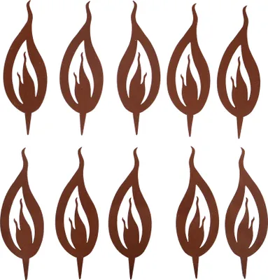 Produktbild von UNUS® Gartenstecker Flammen 10er-Set, Gartendeko in Rostoptik - 5cm