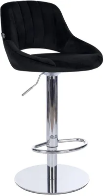 Produktbild von Hocker, barock, aus schwarzem Samt, drehbar, höhenverstellbar