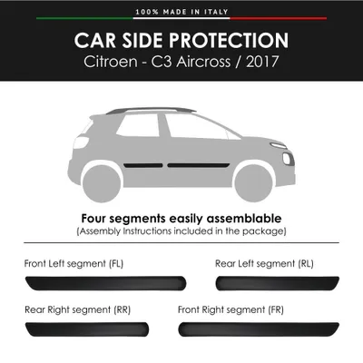 Immagine prodotto di Paraurti laterale per Citroen C3 Aircross 2017 con adesivo bifacciale 3M