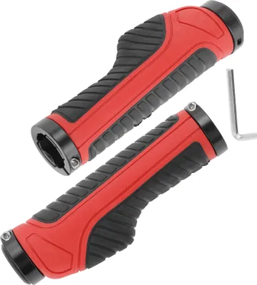 Image de 1 Ensemble De Poignées De Guidon De Vélo, Poignées De Vélo Antidérapantes Avec Outils, Poignées De Guidon Avec Verrou En Alliage D'Aluminium Pour Vélo Électrique Vtt, Rouge