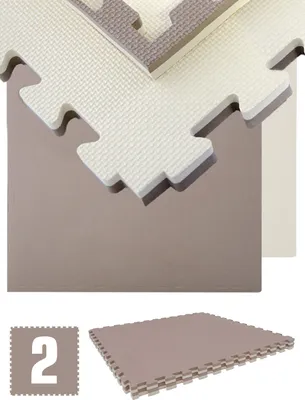 Produktbild von 2,5cm Fitnessmatte 1,6qm - 2er Set 90x90cm Bodenschutzmatte - Fitness Bodenmatte