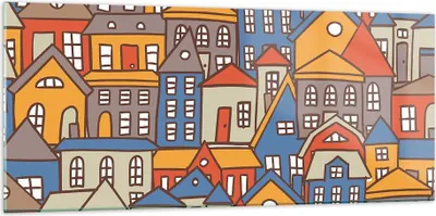 Produktbild von Bilder auf glas - Stadt Haus Straße - 120x50cm - Glasbilder - Wandbilder - Kunstdruck - zum Aufhängen bereit - Wanddekoration aus Glas - Glas Bilder - Wandbild auf Glas - Einteilig - GAB120x50-3953