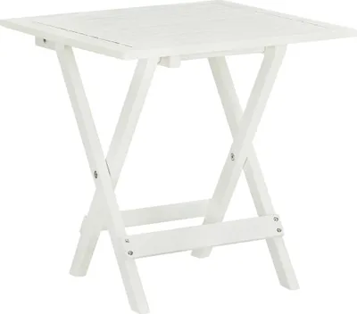 Produktbild von ZMH Bistrotisch Weiß 46x46x47 cm Massivholz Akazie