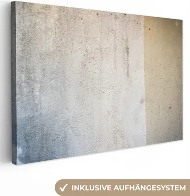 Produktbild von OneMillionCanvasses® - Leinwandbilder - 150x100 cm, Beton - Wand - Grau, Wandbilder Kunstdruck Wanddekoration