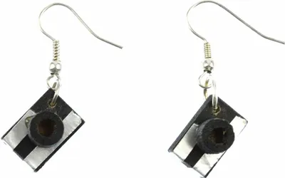 Produktbild von Kamera Ohrringe Fotoapparat Miniblings Hänger Fotograf Fotografie Foto Holz