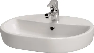 Zdjęcie produktu dla Umywalka Nablatowa Caspia Oval 60 cm, Centralny Otwór, Przelew, Ceramika, Kod K11-0099