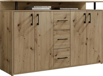 Produktbild von Highboard DRIFT mit 4 Türen und 3 Schubkästen, Kugelauszügen und 2 Einlegeböden
