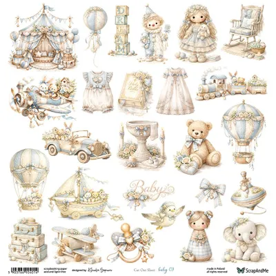 Zdjęcie produktu dla Papier do scrapbookingu 30x30 - ScrapAndMe - Baby 09 - arkusz do wycinania
