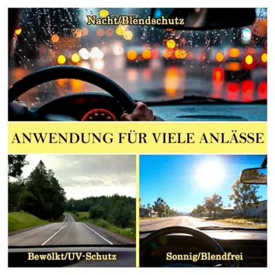 Produktbild von Polarisierte Clip-On Nachtfahrbrille, Nachtsichtbrille für Autofahrer, Gelbe Anti-Glanz Nachtfahrbrille, Ultraleicht Clip-On Brille für Nachtfahrten für Herren und Damen, Hochauflösende Sicht