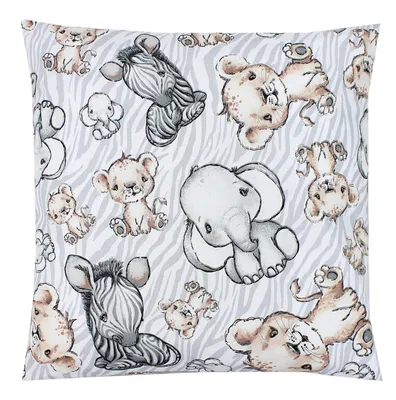 Produktbild von TupTam Kinder Kissenbezug Kissenhülle Dekorativ Gemustert, Farbe: Safari / Grau, Größe: 40 x 40 cm