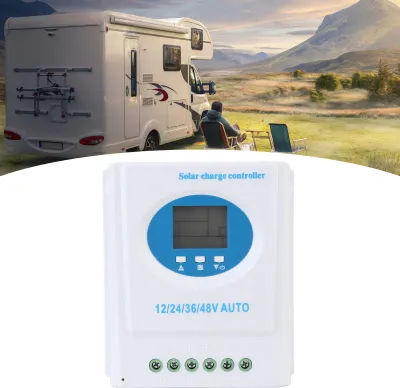 Productafbeelding van MPPT-regelaar, zonnelaadregelaar, 12 V, 24 V, 36 V, 48 V, intelligente regelaar voor zonnepanelen in campers, boten en jachten, 150 A (<1800 W)
