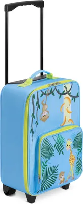 Produktbild von Navaris Kinder Trolley Koffer mit 2 Rollen - Kinderkoffer für Jungen und Mädchen - Leichter Reisekoffer Handgepäck mit Teleskopstange - Dschungel