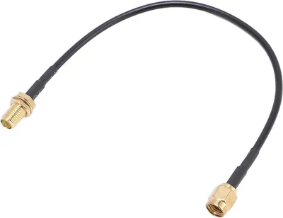 Produktbild von SMA-Stecker auf Buchse, RG174-Koaxialantennenverlängerung, verlustarm, 15 cm, vergoldetes Messing